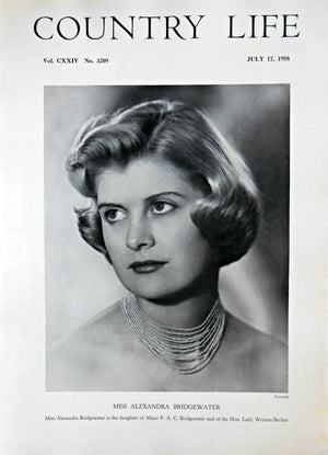 Miss Alexandra Bridgewater Country Life Magazine Portrait July 17, 1958 Vol. CXXIV No. 3209 - Copy