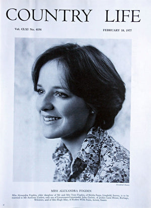 Miss Alexandra Fogden Country Life Magazine Portrait February 10, 1977 Vol. CLXI No. 4154