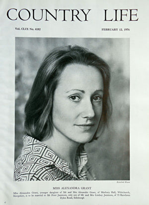 Miss Alexandra Grant Country Life Magazine Portrait February 12, 1976 Vol. CLIX No. 4102