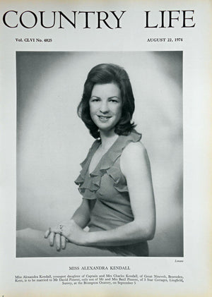 Miss Alexandra Kendall Country Life Magazine Portrait August 22, 1974 Vol. CLVI No. 4025