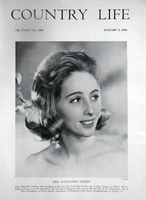 Miss Alexandra Versen Country Life Magazine Portrait January 9, 1964 Vol. CXXXV No. 3488
