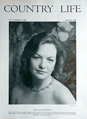 Miss Alice Newsum Country Life Magazine Portrait June 30, 1983 Vol. CLXXIII No. 4480