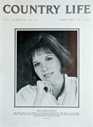 Miss Alison Whyte Country Life Magazine Portrait February 23, 1989 Vol. CLXXXIII No. 8