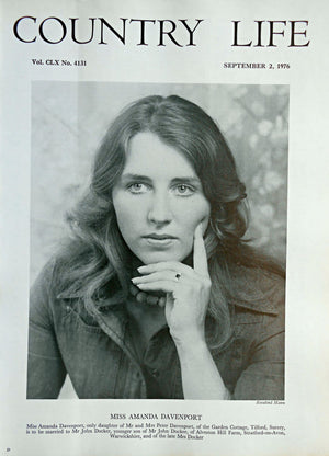 Miss Amanda Davenport Country Life Magazine Portrait September 2, 1976 Vol. CLX No. 4131
