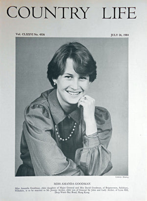 Miss Amanda Goodman Country Life Magazine Portrait July 26, 1984 Vol. CLXXVI No. 4536