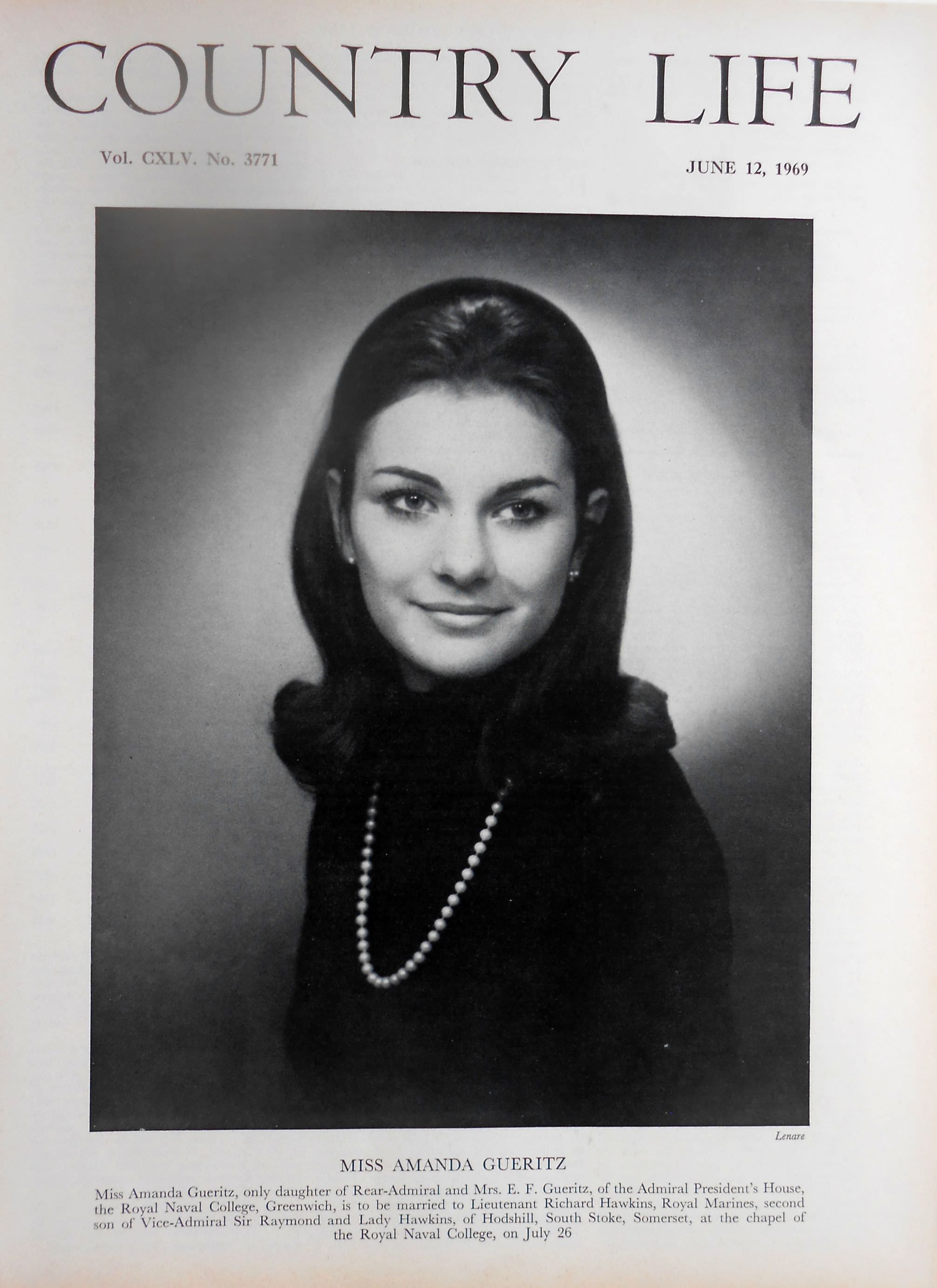 Miss Amanda Gueritz Country Life Magazine Portrait June 12, 1969 Vol. CXLV No. 3771