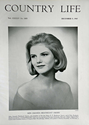 Miss Amanda Heathcoat Amory Country Life Magazine Portrait December 5, 1963 Vol. CXXXIV No. 3483