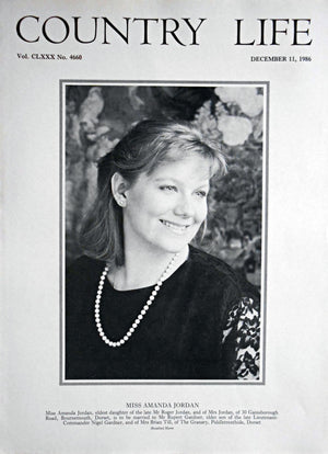 Miss Amanda Jordan Country Life Magazine Portrait December 11, 1986 Vol. CLXXX No. 4660