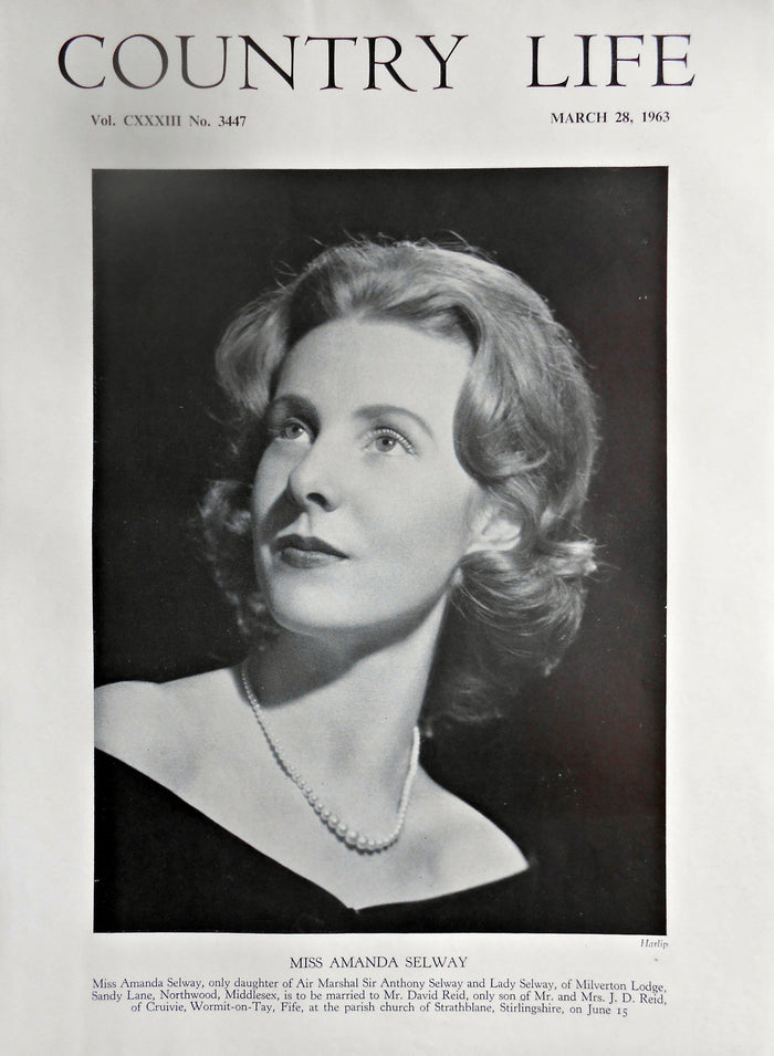 Miss Amanda Selway Country Life Magazine Portrait March 28, 1963 Vol. CXXXIII No. 3447
