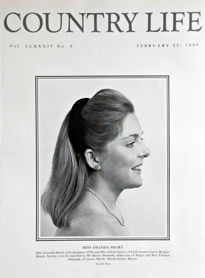 Miss Amanda Smart Country Life Magazine Portrait February 22, 1990 Vol. CLXXXIV No. 8