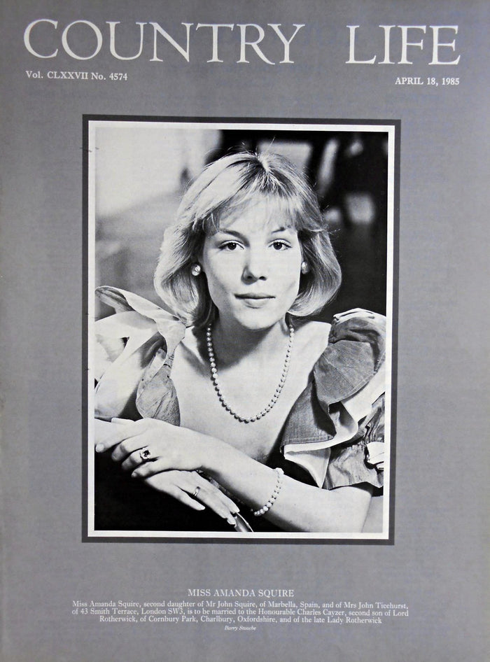 Miss Amanda Squire Country Life Magazine Portrait April 18, 1985 Vol. CLXXVII No. 4574