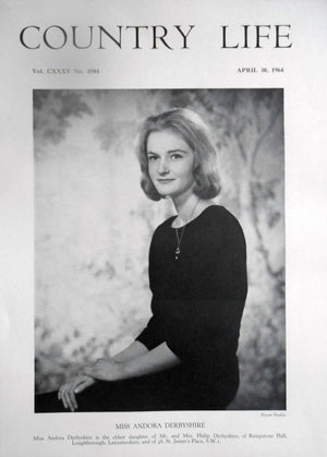 Miss Andora Derbyshire Country Life Magazine Portrait April 30, 1964 Vol. CXXXV No. 3504 - Copy
