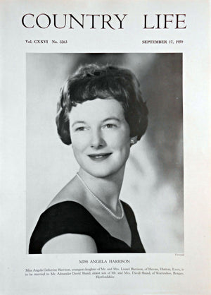 Miss Angela Catherine Harrison Country Life Magazine Portrait September 17, 1959 Vol. CXXVI No. 3263