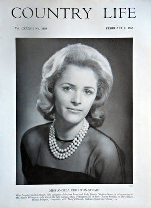 Miss Angela Crichton-Stuart Country Life Magazine Portrait February 7, 1963 Vol. CXXXIII No. 3440