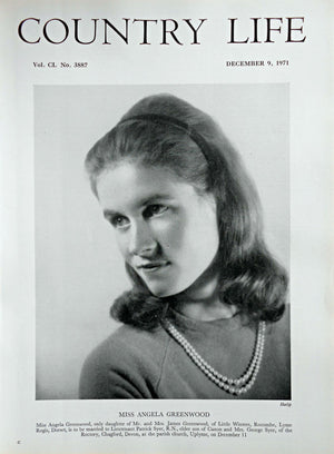 Miss Angela Greenwood Country Life Magazine Portrait December 9, 1971 Vol. CL No. 3887