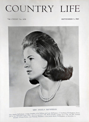 Miss Angela McFadzean Country Life Magazine Portrait September 5, 1963 Vol. CXXXIV No. 3470