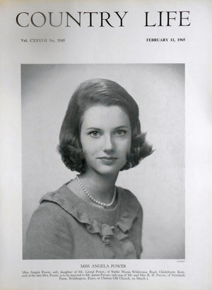 Miss Angela Power Country Life Magazine Portrait February 11, 1966 Vol. CXXXVII No. 3545