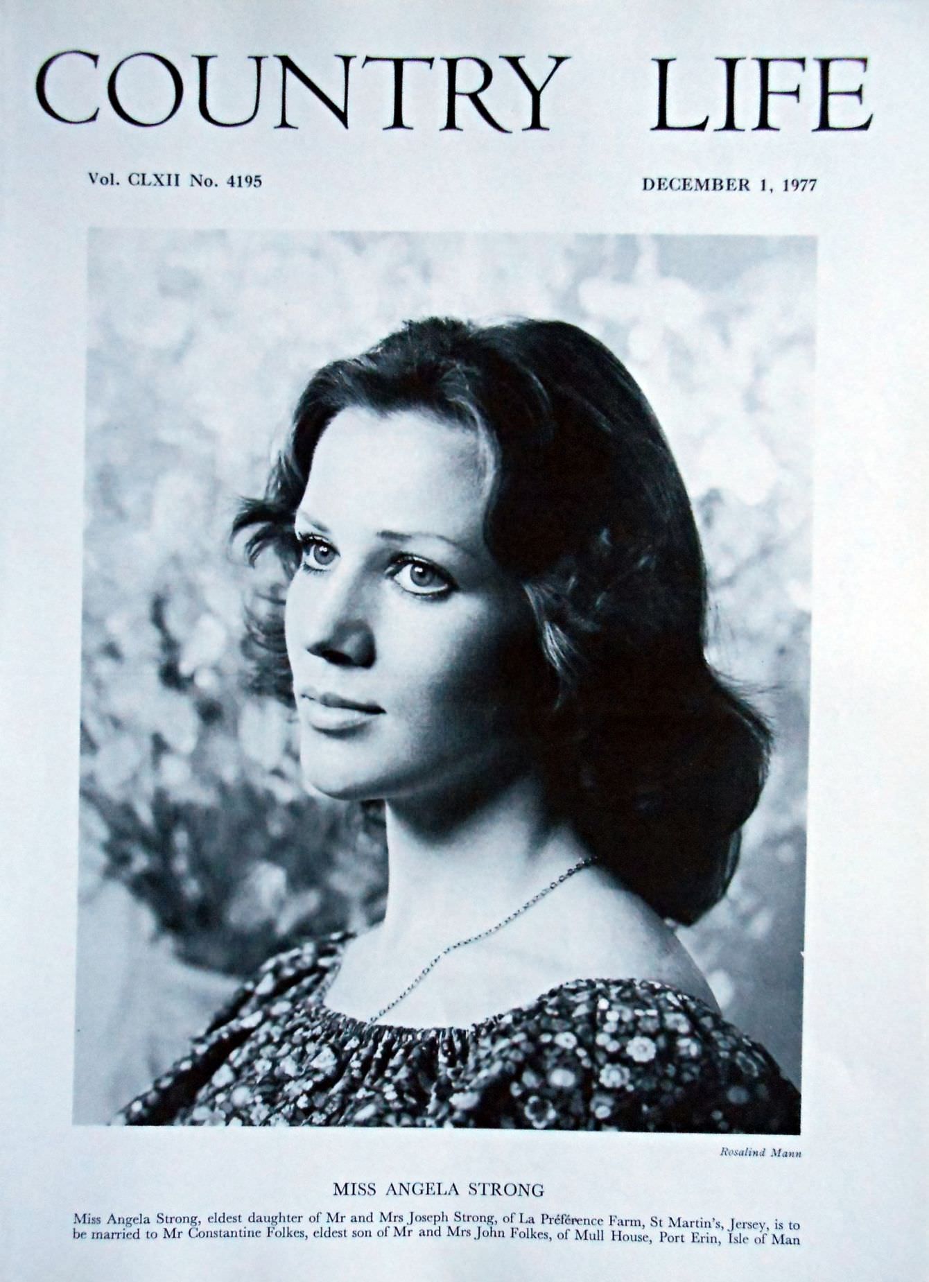Miss Angela Strong Country Life Magazine Portrait December 1, 1977 Vol. CLXII No. 4195 - Copy