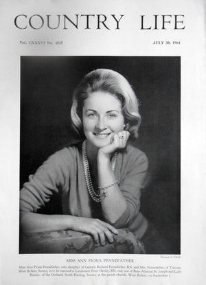 Miss Ann Fiona Pennefather Country Life Magazine Portrait July 30, 1964 Vol. CXXXVI No. 3517 - Copy
