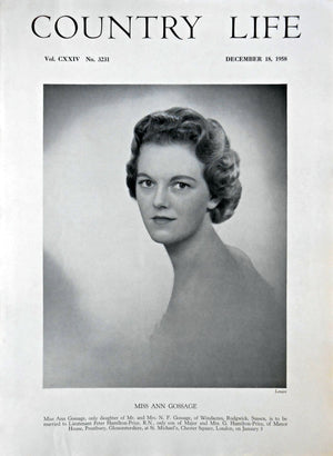 Miss Ann Gossage Country Life Magazine Portrait December 18, 1958 Vol. CXXIV No. 3231 - Copy