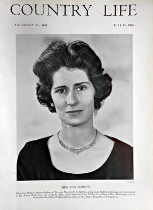 Miss Ann Hoblyn Country Life Magazine Portrait July 11, 1963 Vol. CXXXIV No. 3462