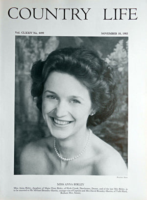 Miss Anna Birley Country Life Magazine Portrait November 10, 1983 Vol. CLXXIV No. 4499