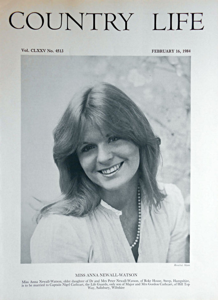 Miss Anna Newall-Watson Country Life Magazine Portrait February 16, 1984 Vol. CLXXV No. 4513