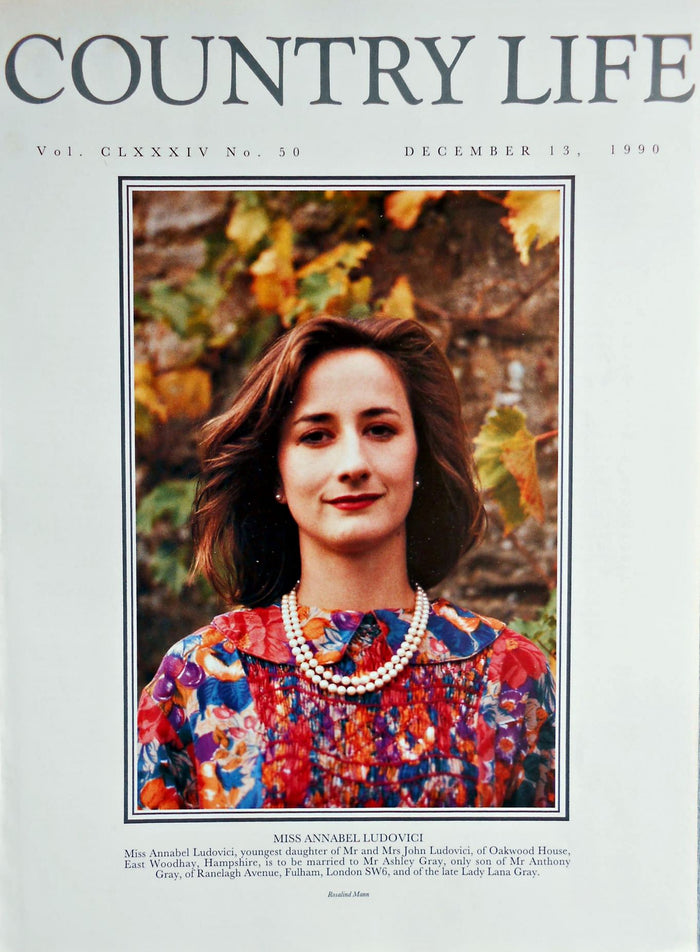 Miss Annabel Ludovici Country Life Magazine Portrait December 13, 1990 Vol. CLXXXIV No. 50