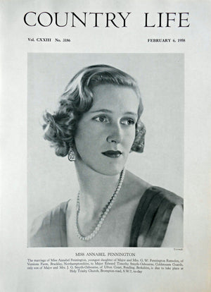 Miss Annabel Pennington Country Life Magazine Portrait February 6, 1958 Vol. CXXIII No. 3186