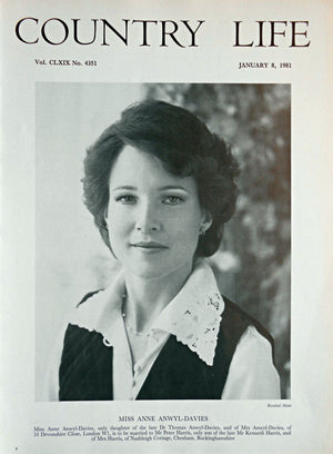 Miss Anne Anwyl-Davies Country Life Magazine Portrait January 8, 1981 Vol. CLXIX No. 4351 - Copy