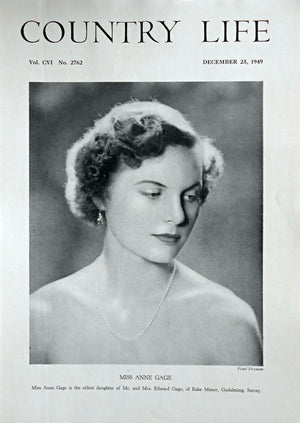 Miss Anne Gage Country Life Magazine Portrait December 23, 1949 Vol. CVI No. 2762