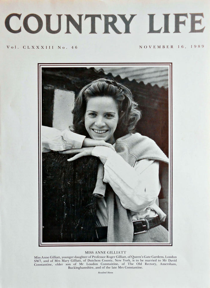Miss Anne Gilliatt Country Life Magazine Portrait November 16, 1989 Vol. CLXXXIII No. 46