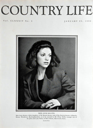 Miss Anne Keates Country Life Magazine Portrait January 25, 1990 Vol. CLXXXIV No. 4