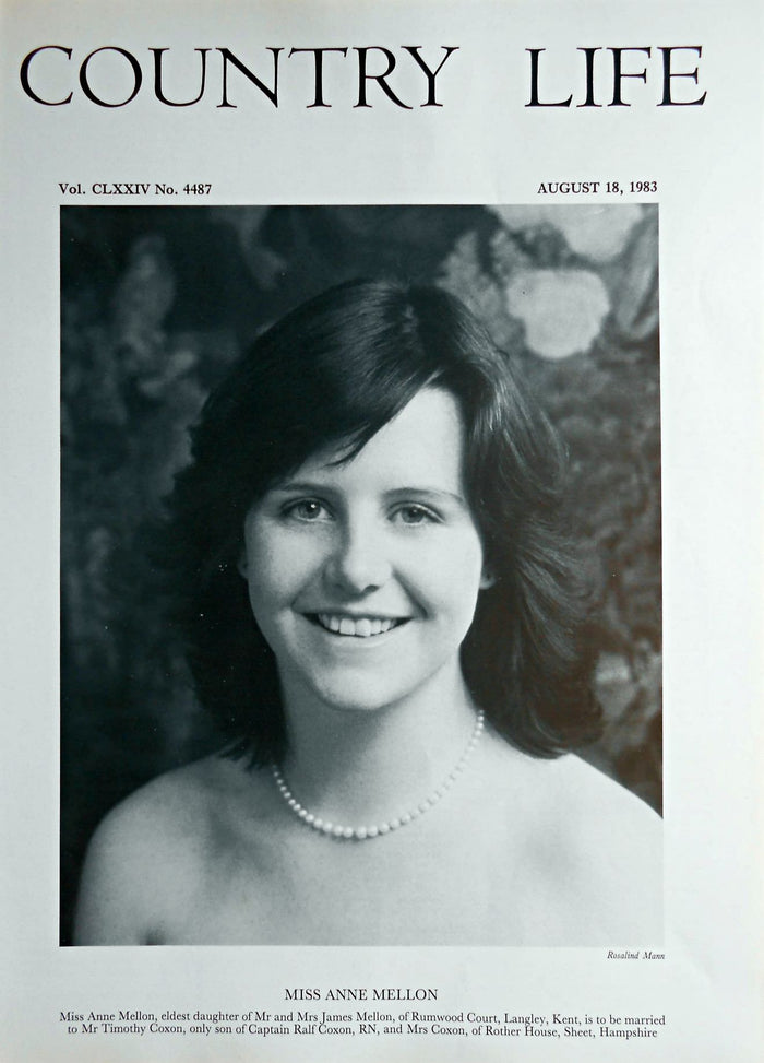 Miss Anne Mellon Country Life Magazine Portrait August 18, 1983 Vol. CLXXIV No. 4487