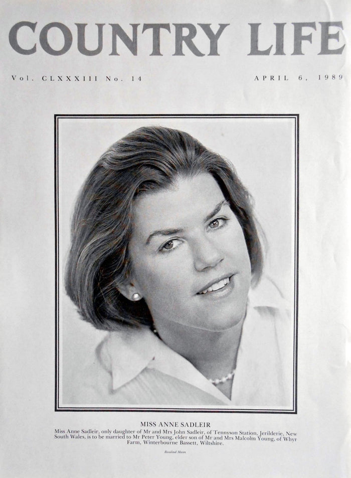 Miss Anne Sadleir Country Life Magazine Portrait April 6, 1989 Vol. CLXXXIII No. 14