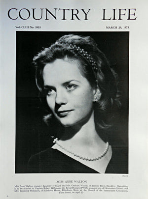 Miss Anne Walton Country Life Magazine Portrait March 29, 1973 Vol. CLIII No. 3953