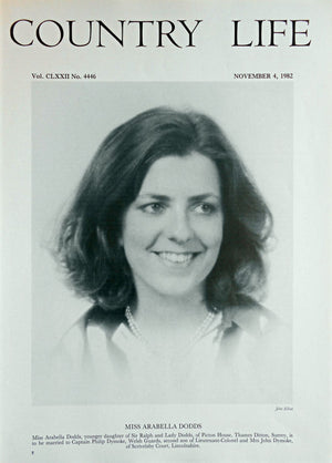 Miss Arabella Dodds Country Life Magazine Portrait November 4, 1982 Vol. CLXXII No. 4446