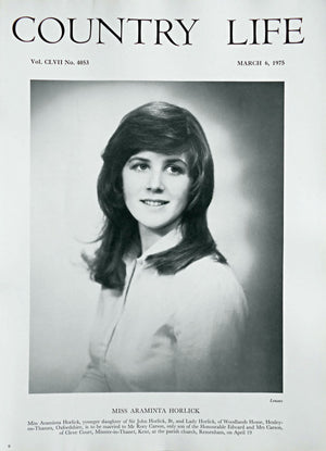 Miss Araminta Horlick Country Life Magazine Portrait March 6, 1975 Vol. CLVII No. 4053 - Copy