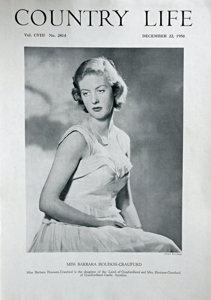 Miss Barbara Houison-Craufurd Country Life Magazine Portrait December 22, 1950 Vol. CVIII No. 2814