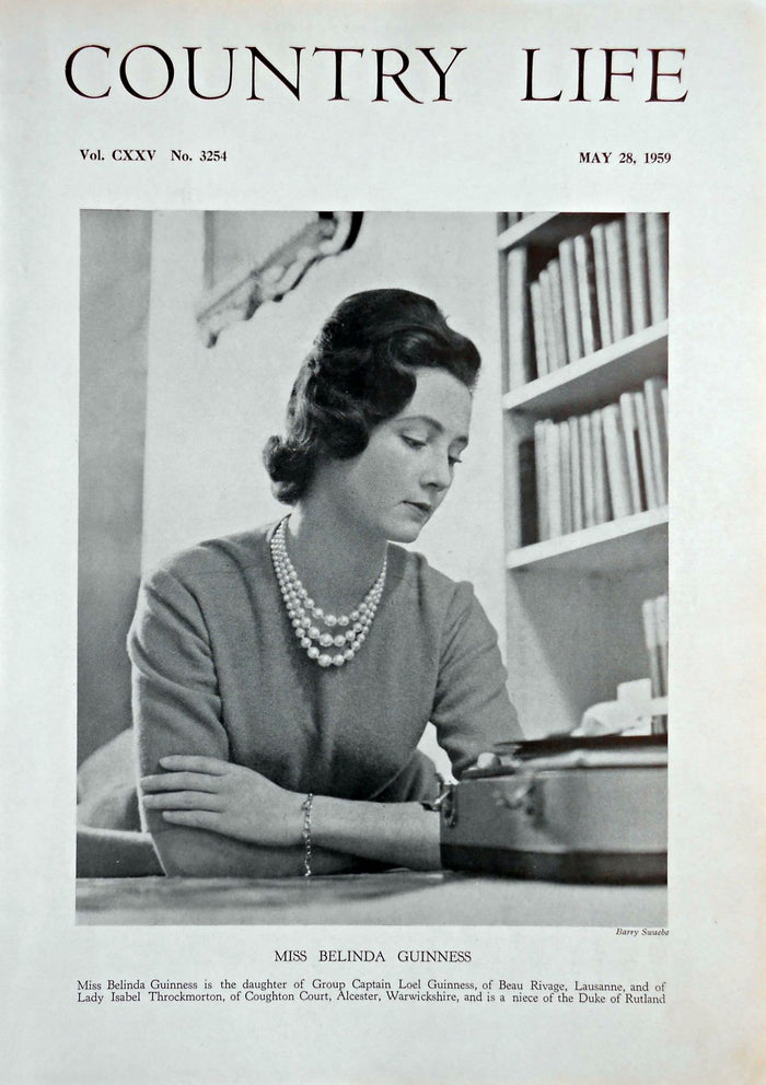 Miss Belinda Guinness Country Life Magazine Portrait May 28, 1959 Vol. CXXV No. 3254