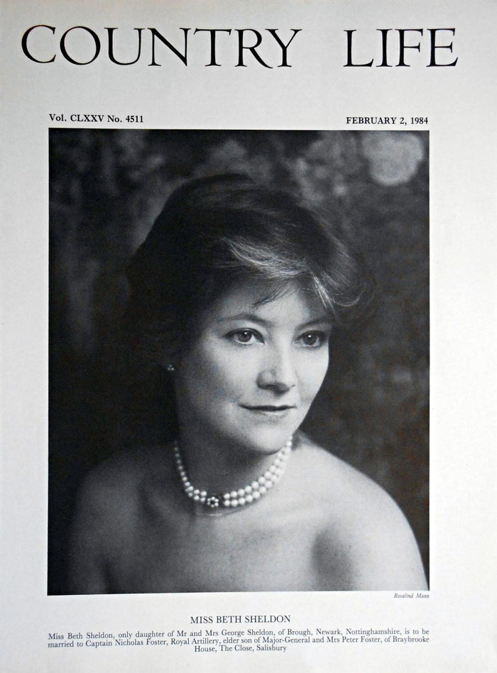 Miss Beth Sheldon Country Life Magazine Portrait February 2, 1984 Vol. CLXXV No. 4511