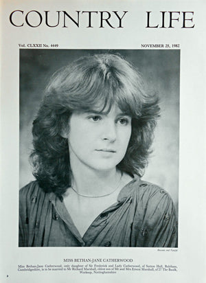 Miss Bethan-Jane Catherwood Country Life Magazine Portrait November 25, 1982 Vol. CLXXII No. 4449