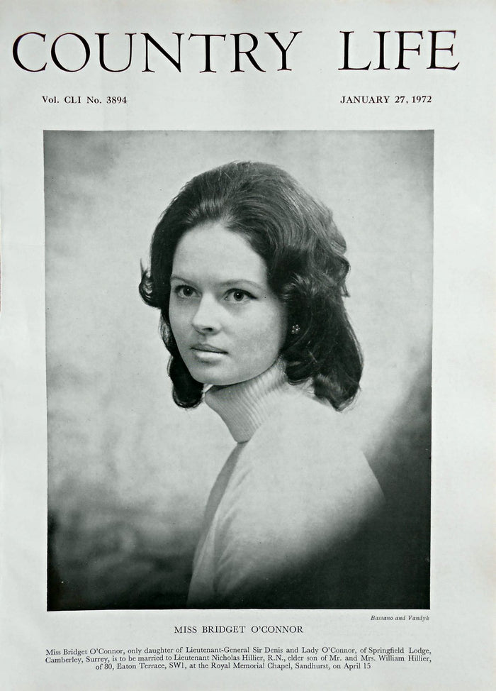 Miss Bridget O'Connor Country Life Magazine Portrait January 27, 1972 Vol. CLI No. 3894