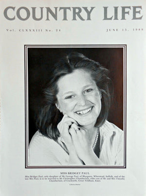 Miss Bridget Paul Country Life Magazine Portrait June 15, 1989 Vol. CLXXXIII No. 24