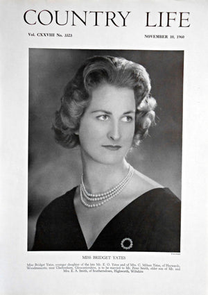 Miss Bridget Yates Country Life Magazine Portrait November 10, 1960 Vol. CXXVIII No. 3323