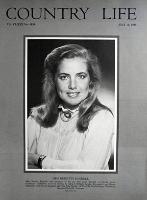 Miss Brigitte Randell Country Life Magazine Portrait July 10, 1986 Vol. CLXXX No. 4638