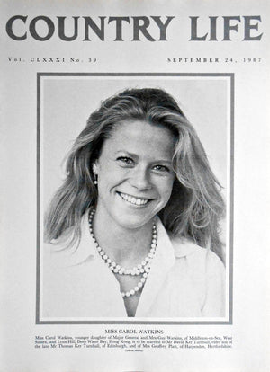 Miss Carol Watkins Country Life Magazine Portrait September 24, 1987 Vol. CLXXXI No. 39
