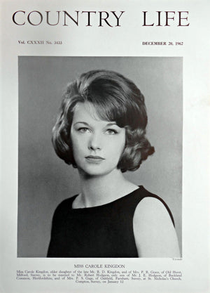 Miss Carole Kingdon Country Life Magazine Portrait December 20, 1962 Vol. CXXXII No. 3433 - Copt