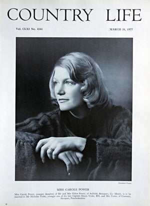 Miss Carole Power Country Life Magazine Portrait March 31, 1977 Vol. CLXI No. 4161 - Copy