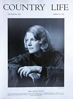 Miss Carole Power Country Life Magazine Portrait March 31, 1977 Vol. CLXI No. 4161